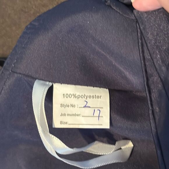 Women’s Blue Full Length Satin Lace Appliqué Party Prom Formal Dress Size 2 NWOT - Picture 11 of 11